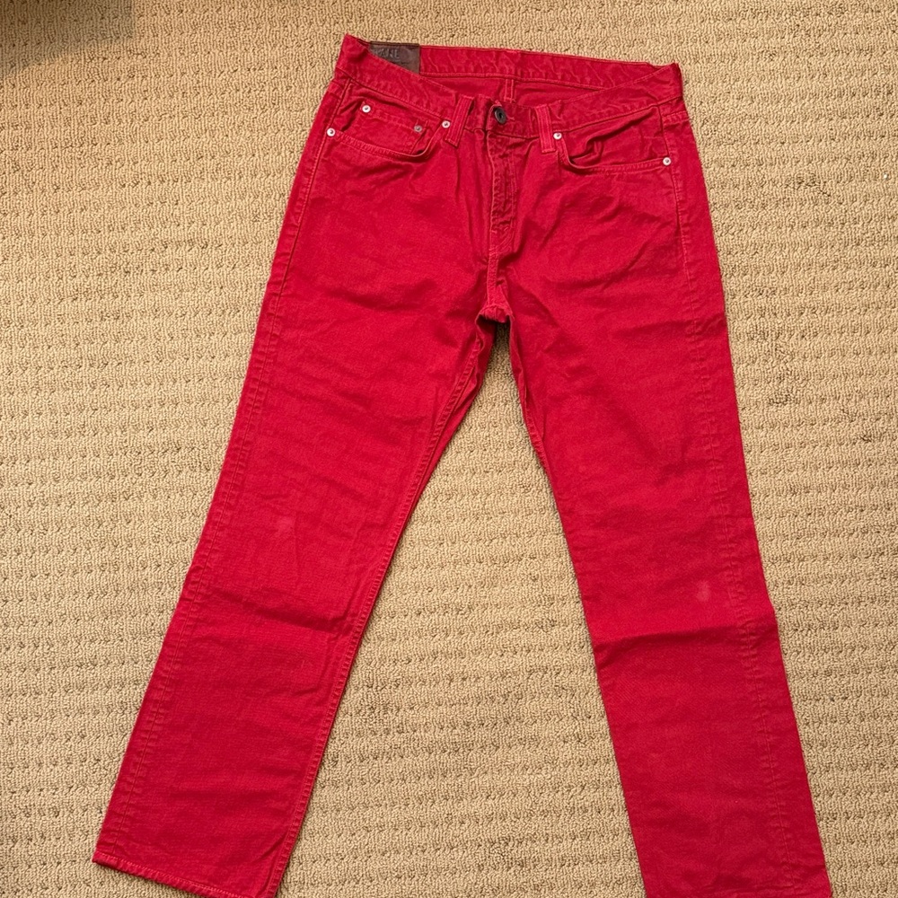 J Brand Men's Straight Jeans in Red
